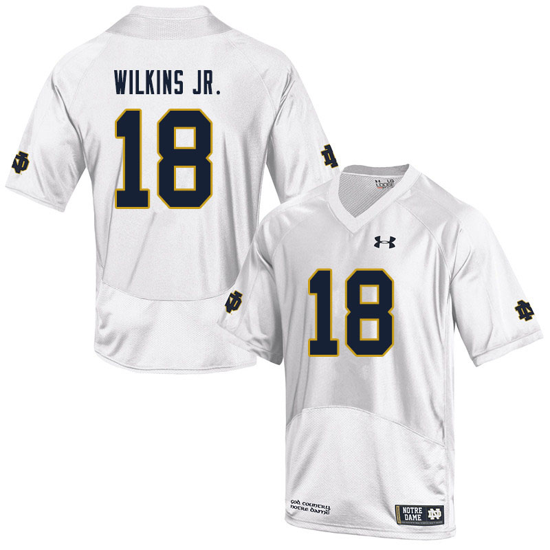 Men #18 Joe Wilkins Jr. Notre Dame Fighting Irish College Football Jerseys Sale-White